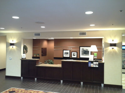 Recessed Lighting and Scone Lighting for Hampton Inn in Redding CA.
